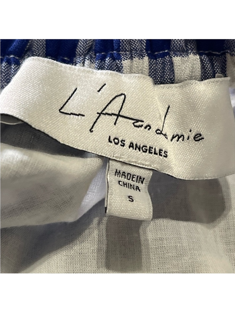 L'Academie
L'Academie Blue & White
Gingham
Off-the-Shoulder Crop Top Size Small - Picture 4 of 10